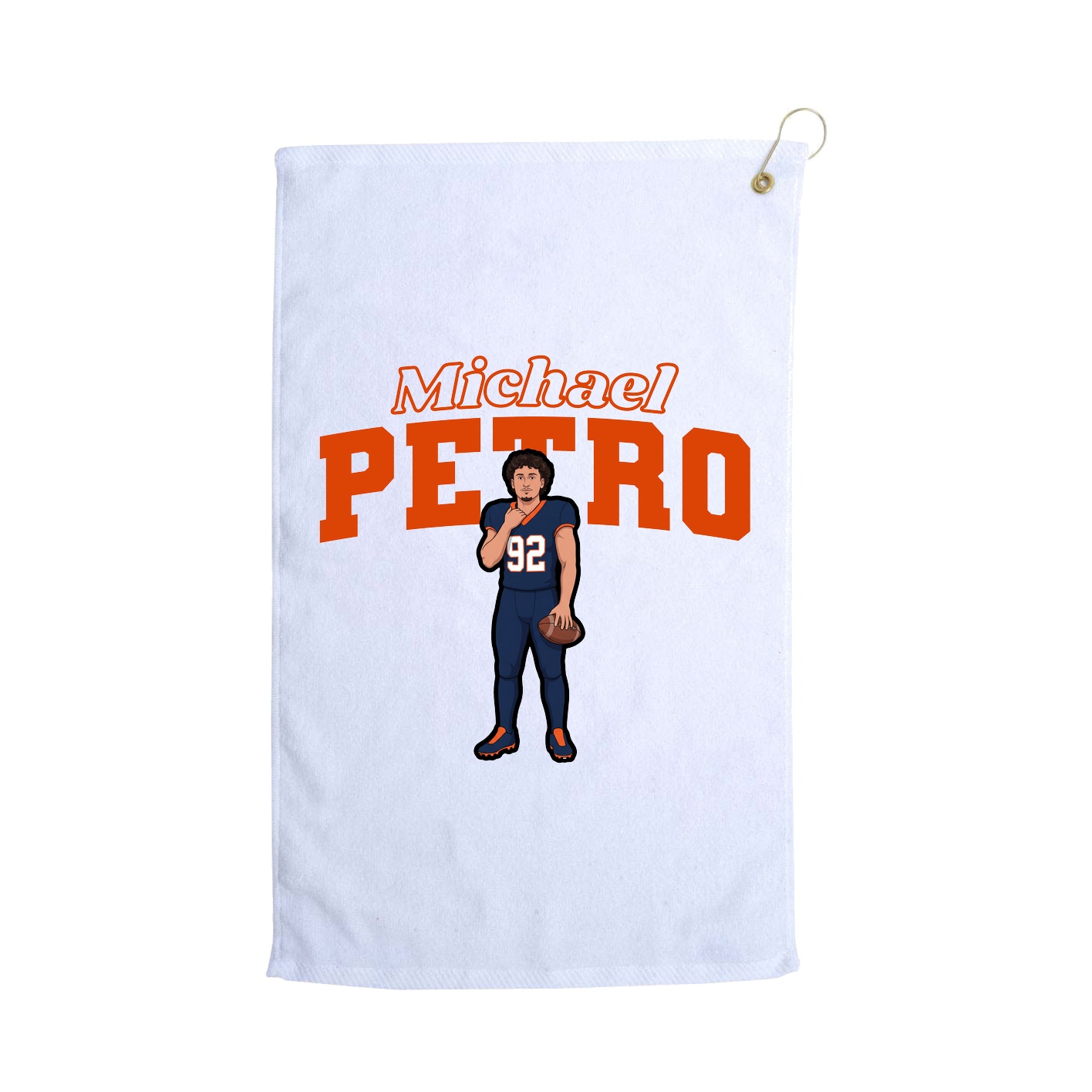 Golf Towel — Name Arch in White