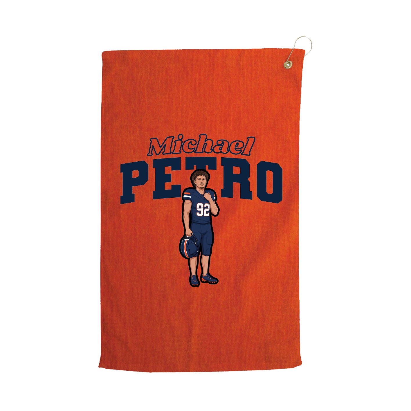 Golf Towel — Name Arch in Orange