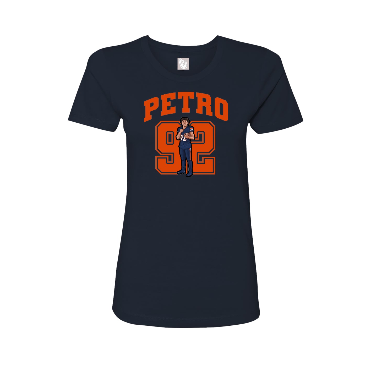 Fitted Women's Tee — Number in Navy