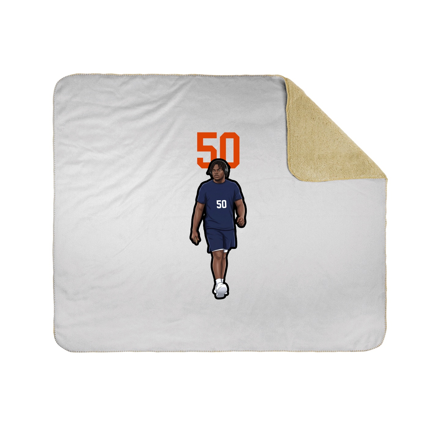 Throw Blanket — Number Top in White