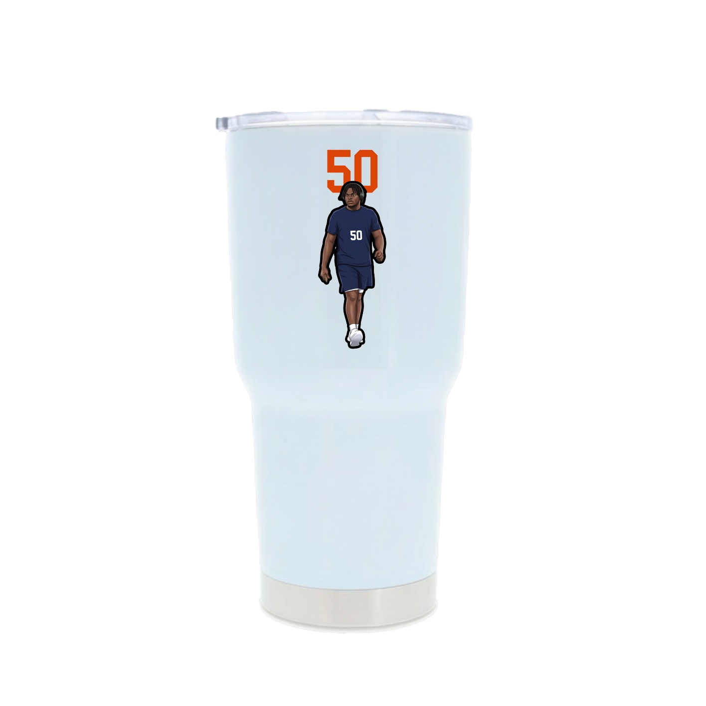 30oz Stainless Steel Tumbler — Number Top in White