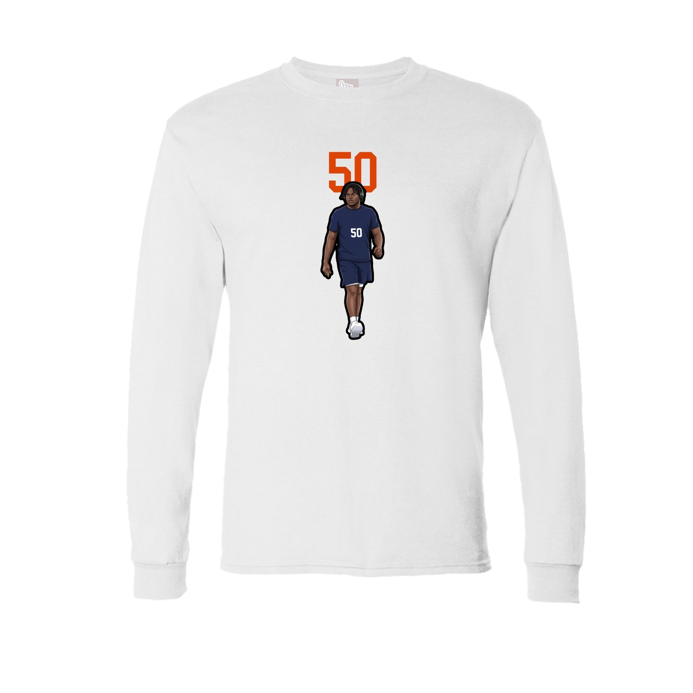 Long Sleeve Tee — Number Top in White