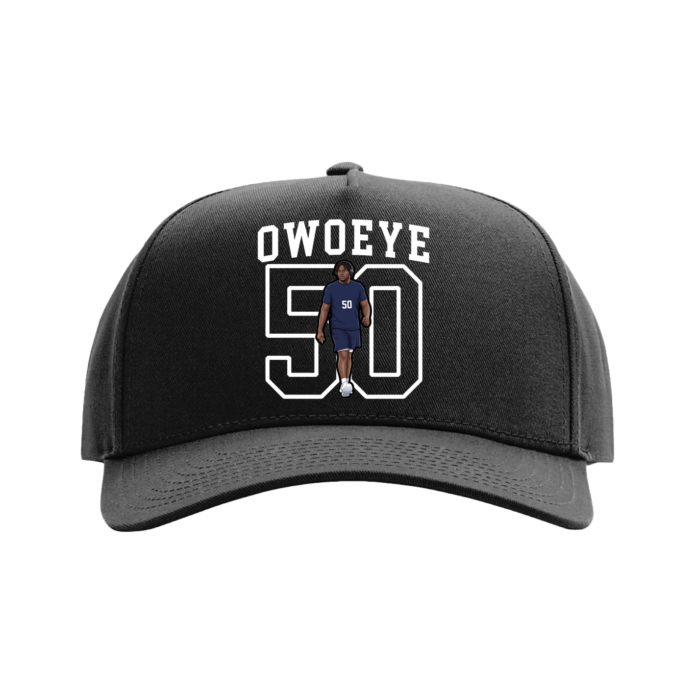 Full Fabric Five-Panel Champ Cap — Shirsey in Black