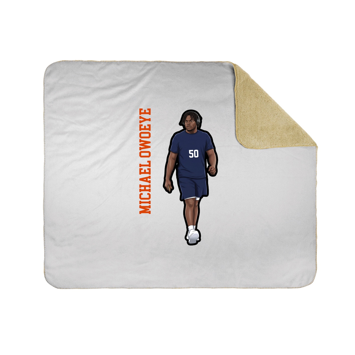 Throw Blanket — Name Vertical in White