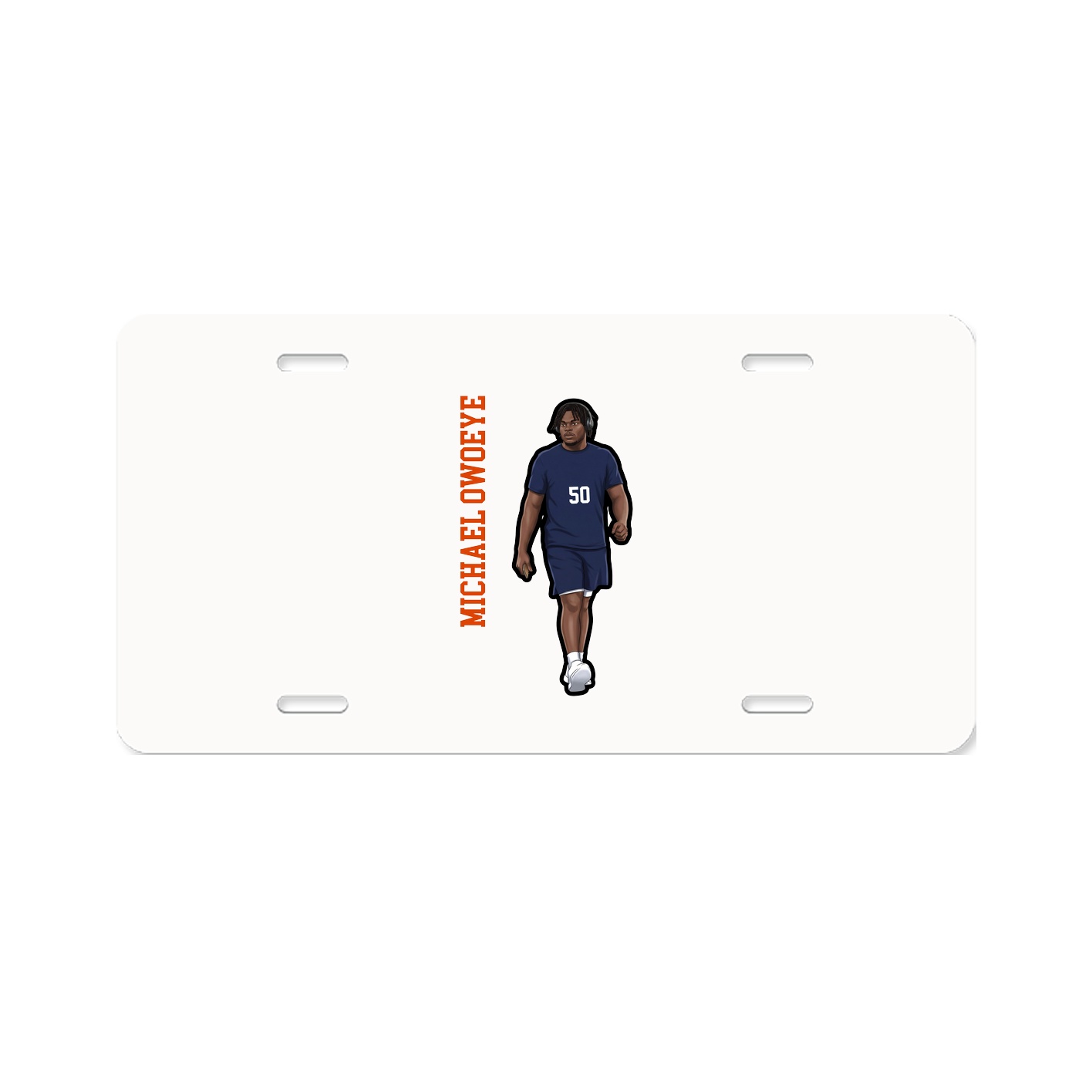 License Plate — Name Vertical in Classic