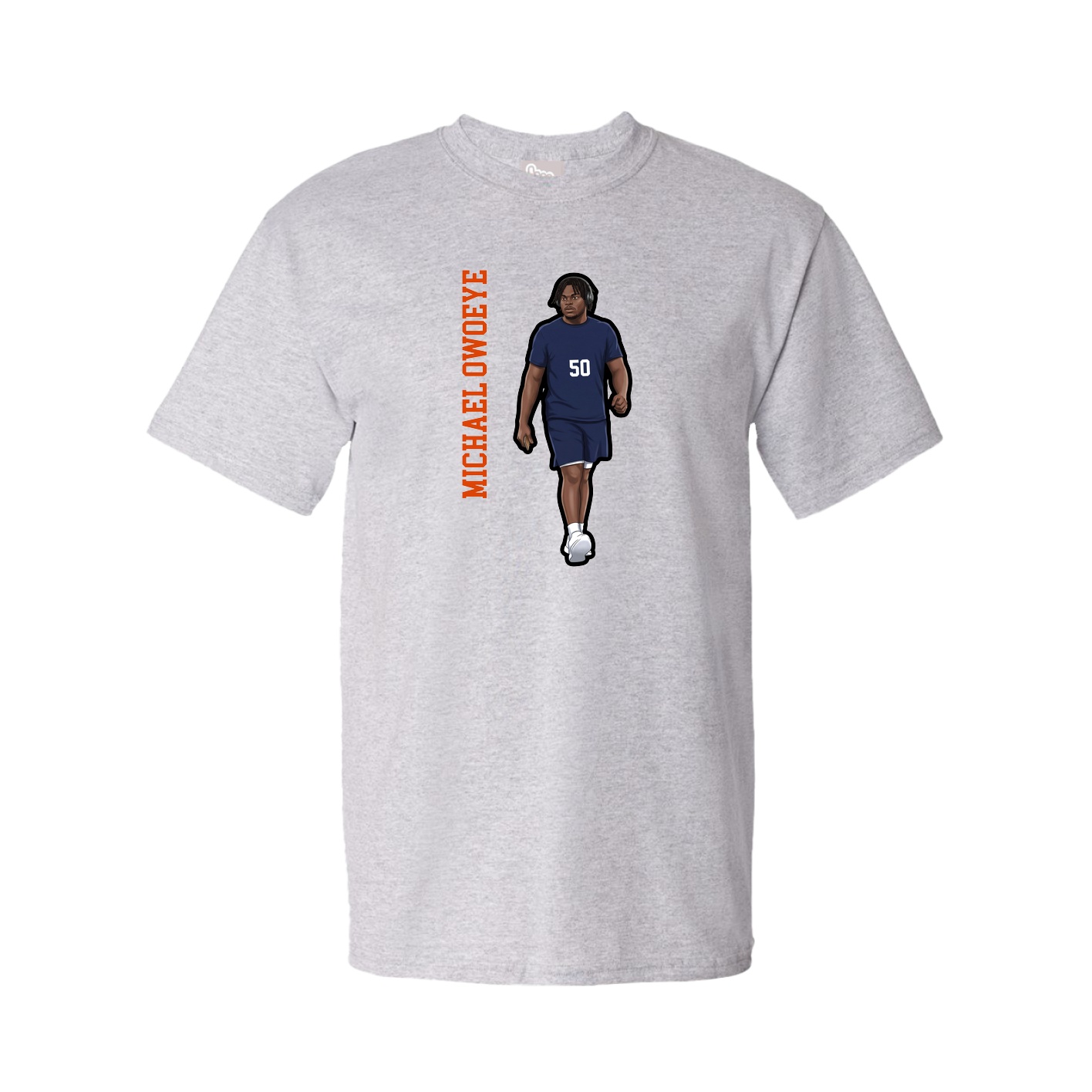 Tee — Name Vertical in Grey