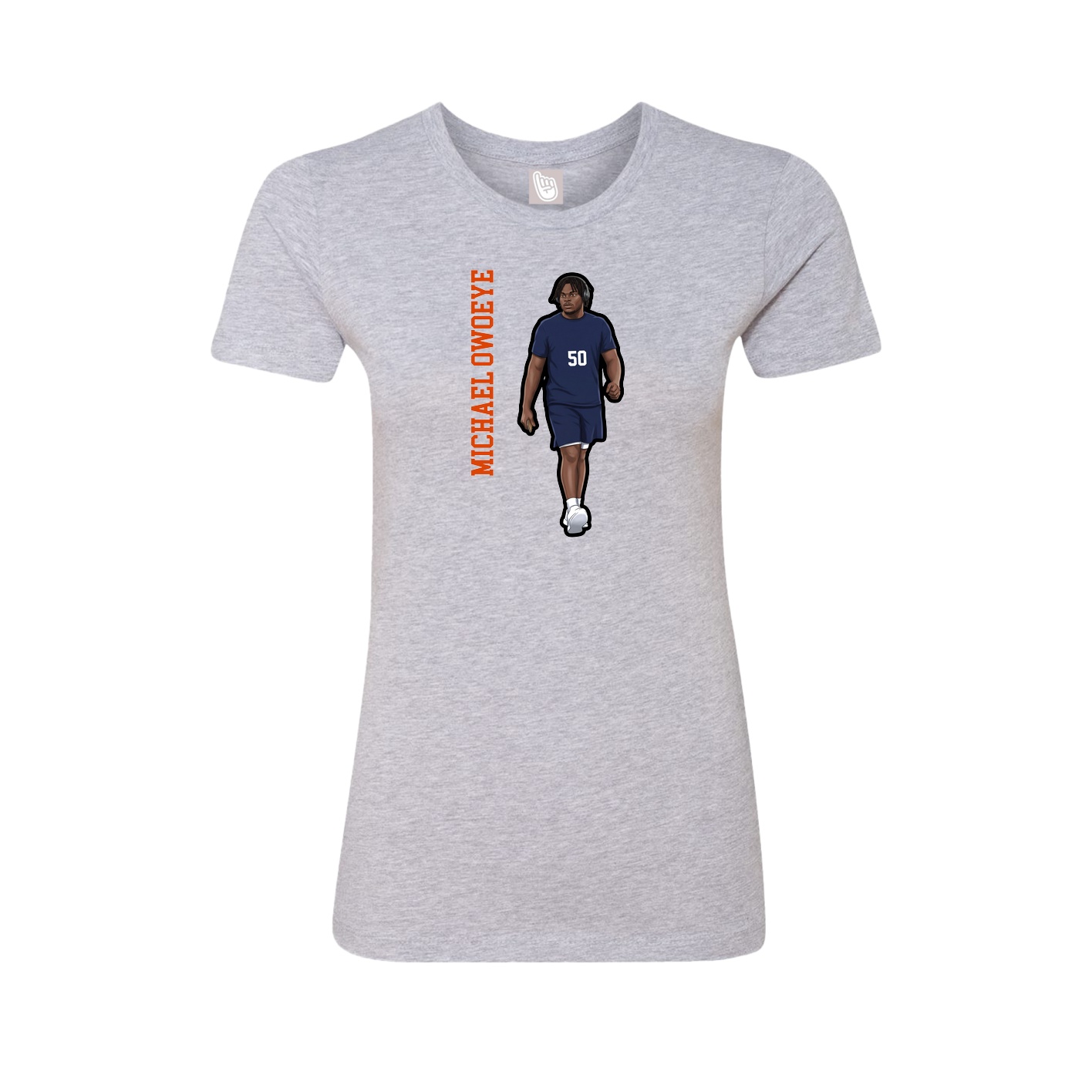 Womens Tee — Name Vertical in Grey