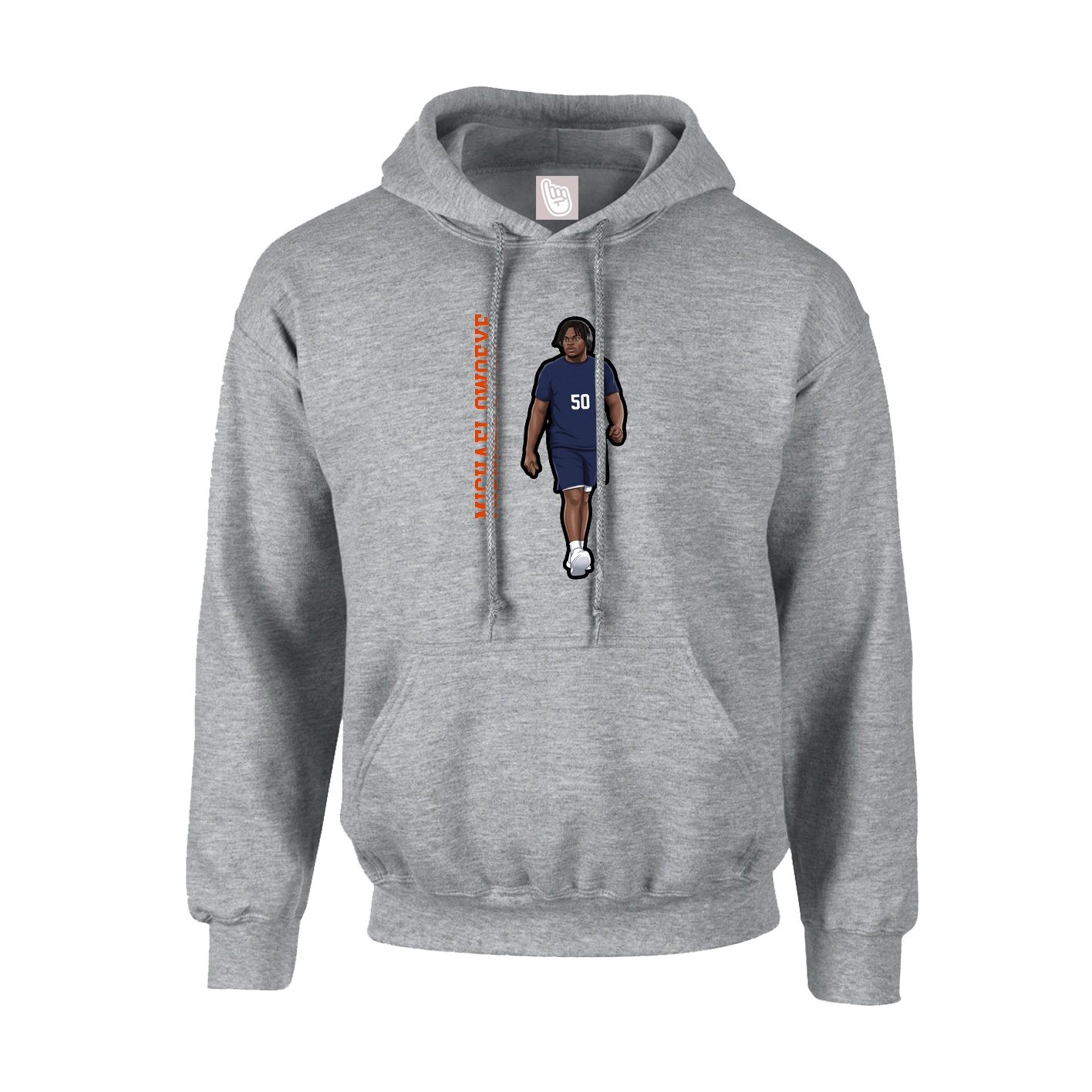 Youth Hoodie — Name Vertical in Grey