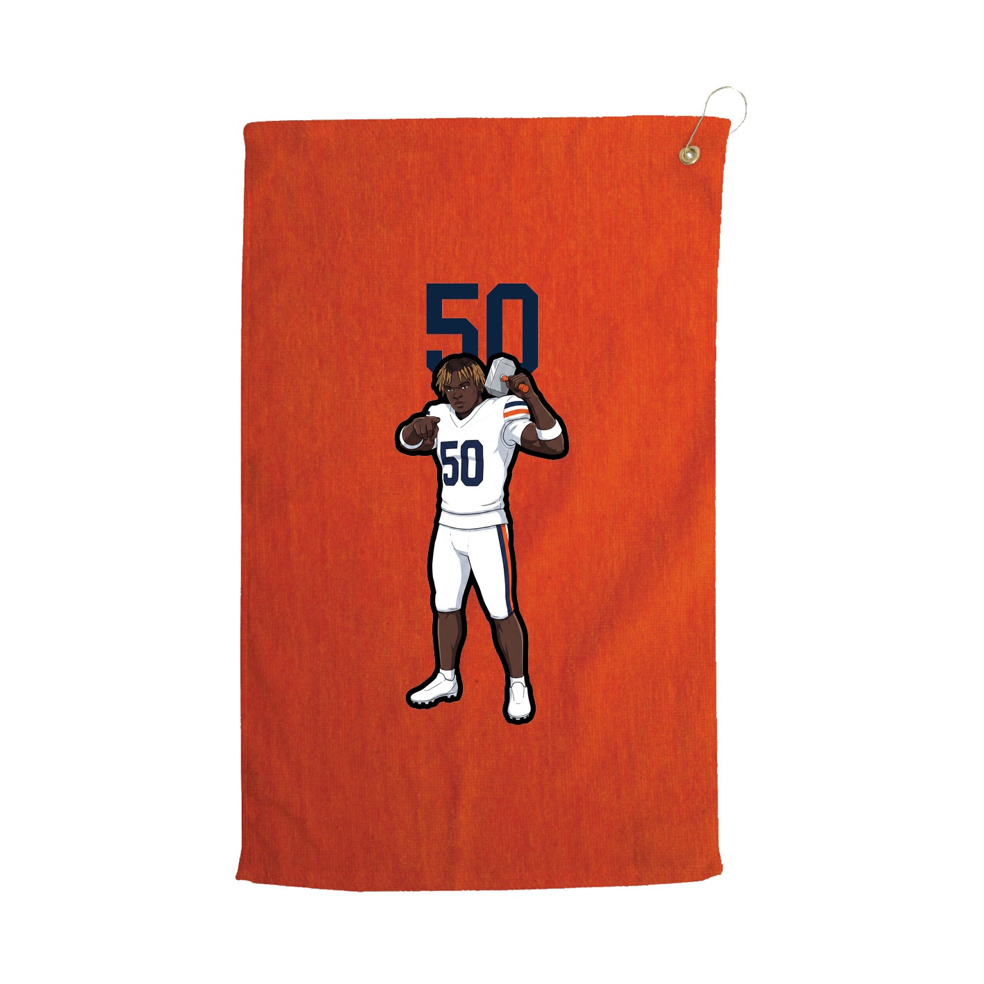Golf Towel — Number Top in Orange