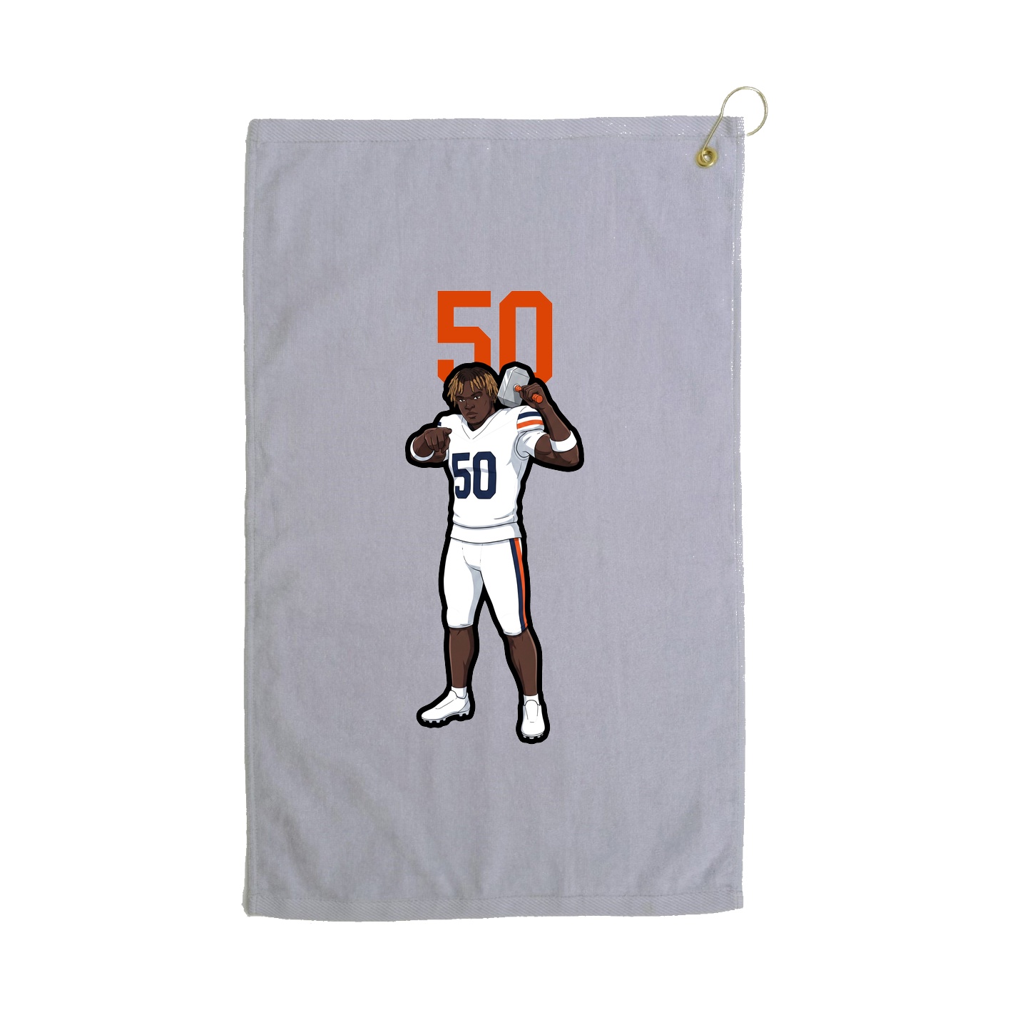 Golf Towel — Number Top in Grey