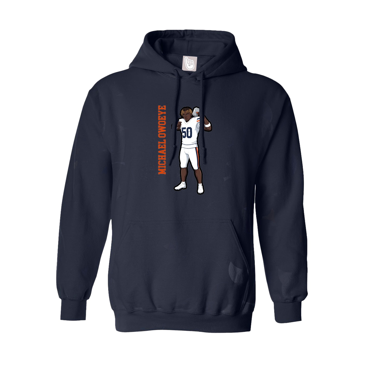 Youth Hoodie — Name Vertical in Navy