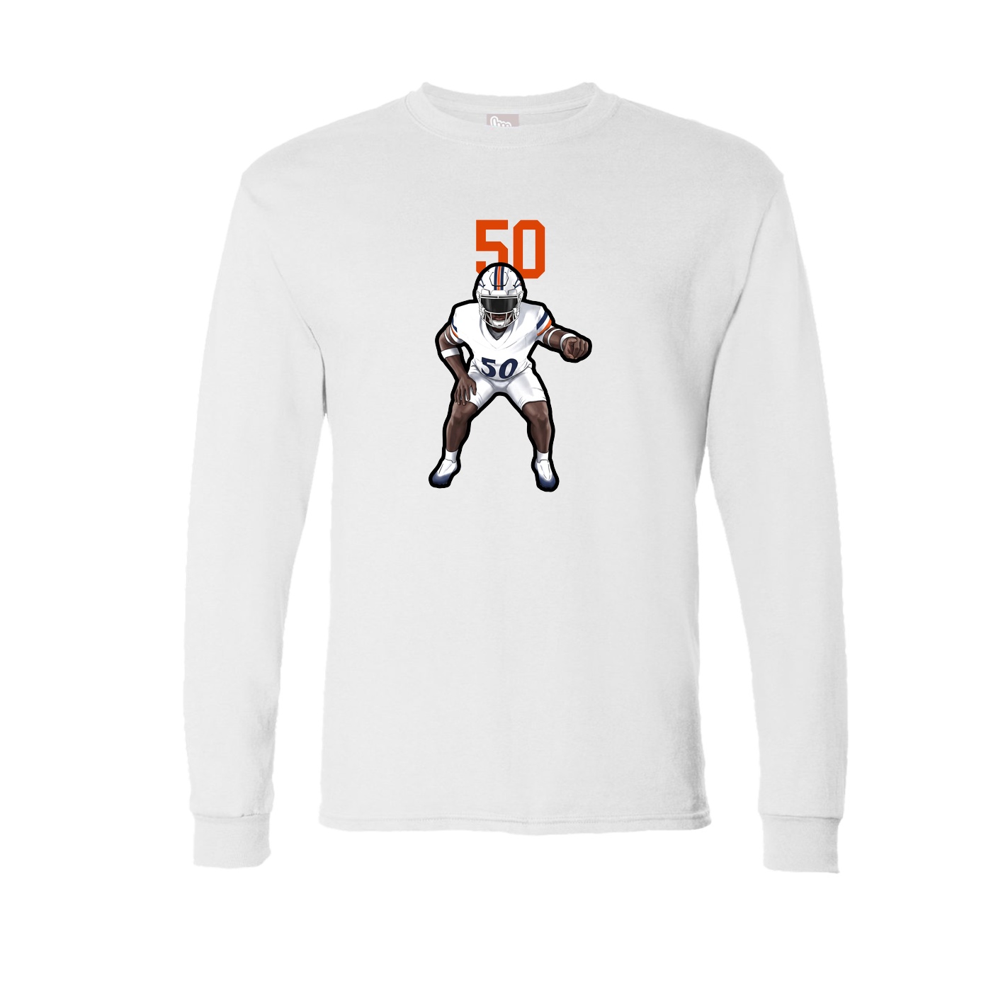 Long Sleeve Tee — Number Top in White