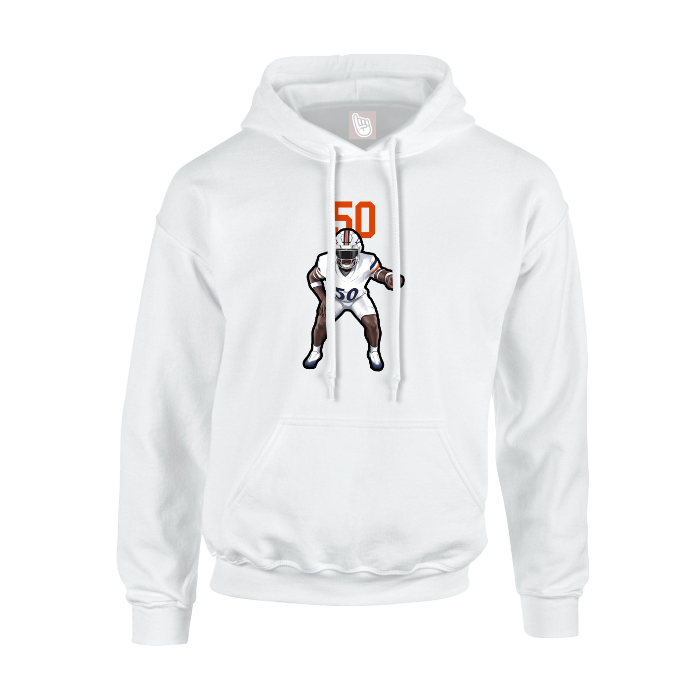 Hoodie — Number Top in White
