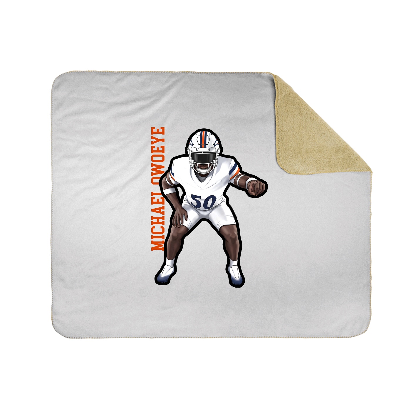 Throw Blanket — Name Vertical in White