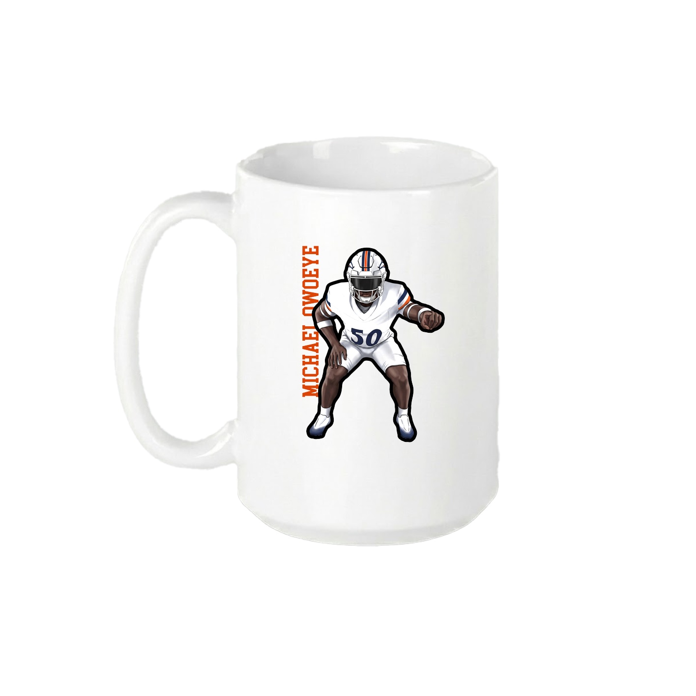 15oz Coffee Mug — Name Vertical in White