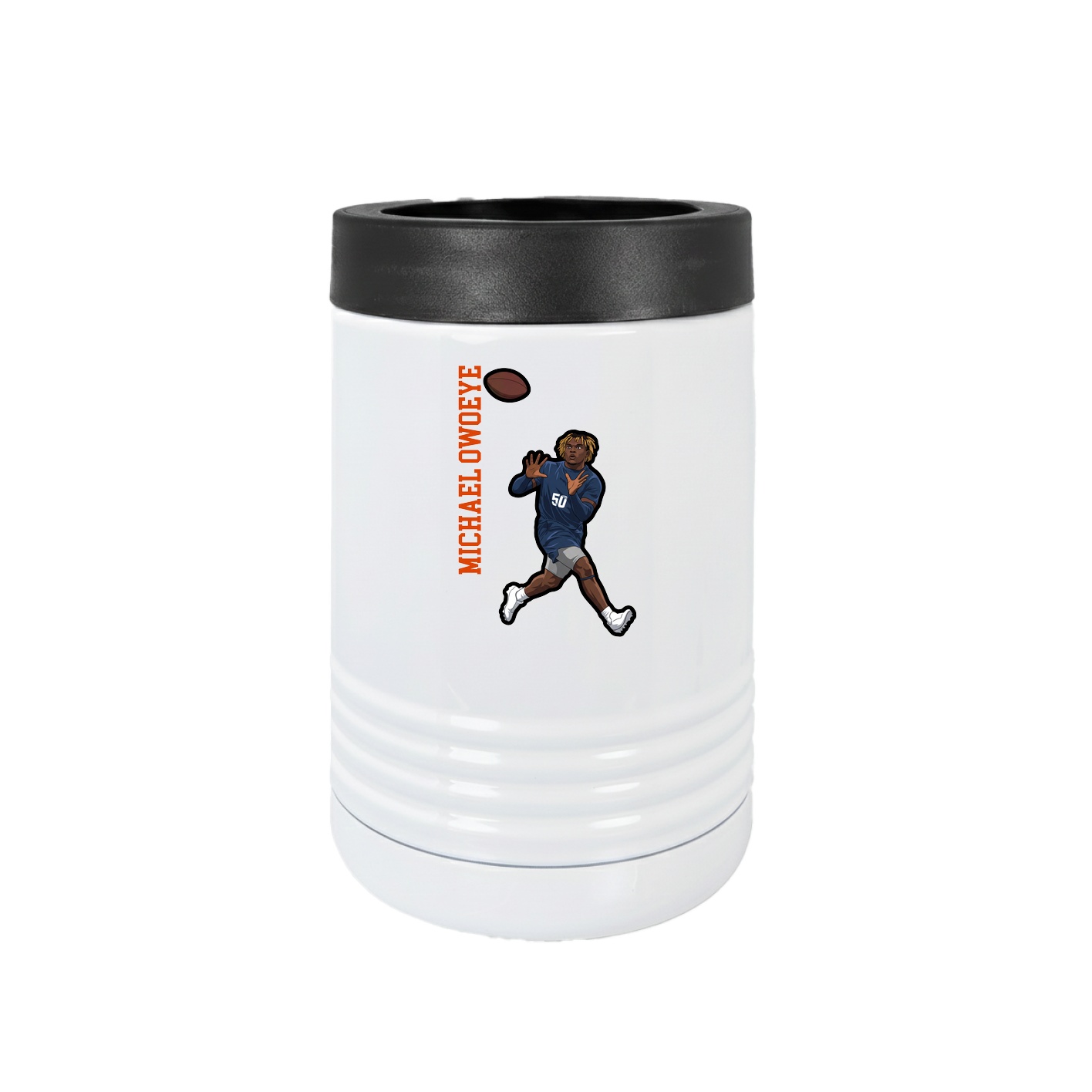 Beverage Holder — Name Vertical in White