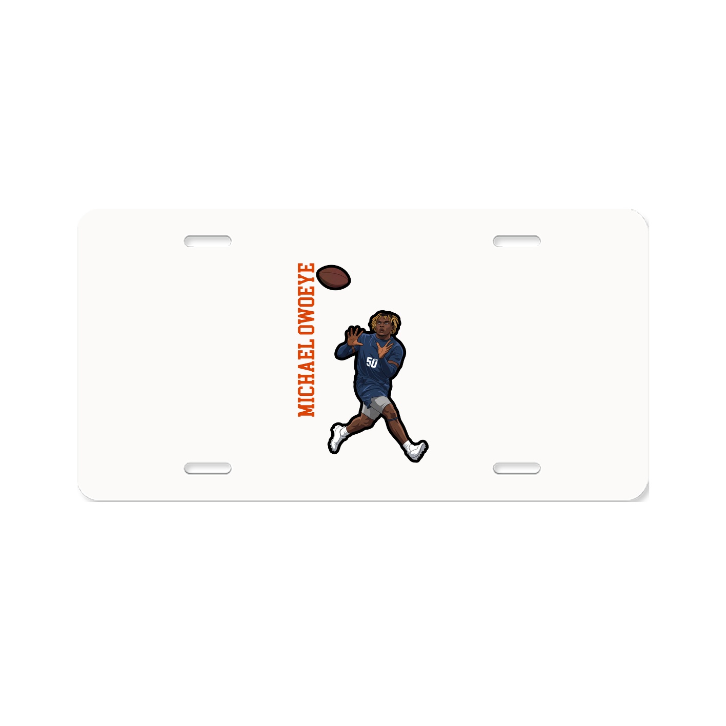 License Plate — Name Vertical in Classic