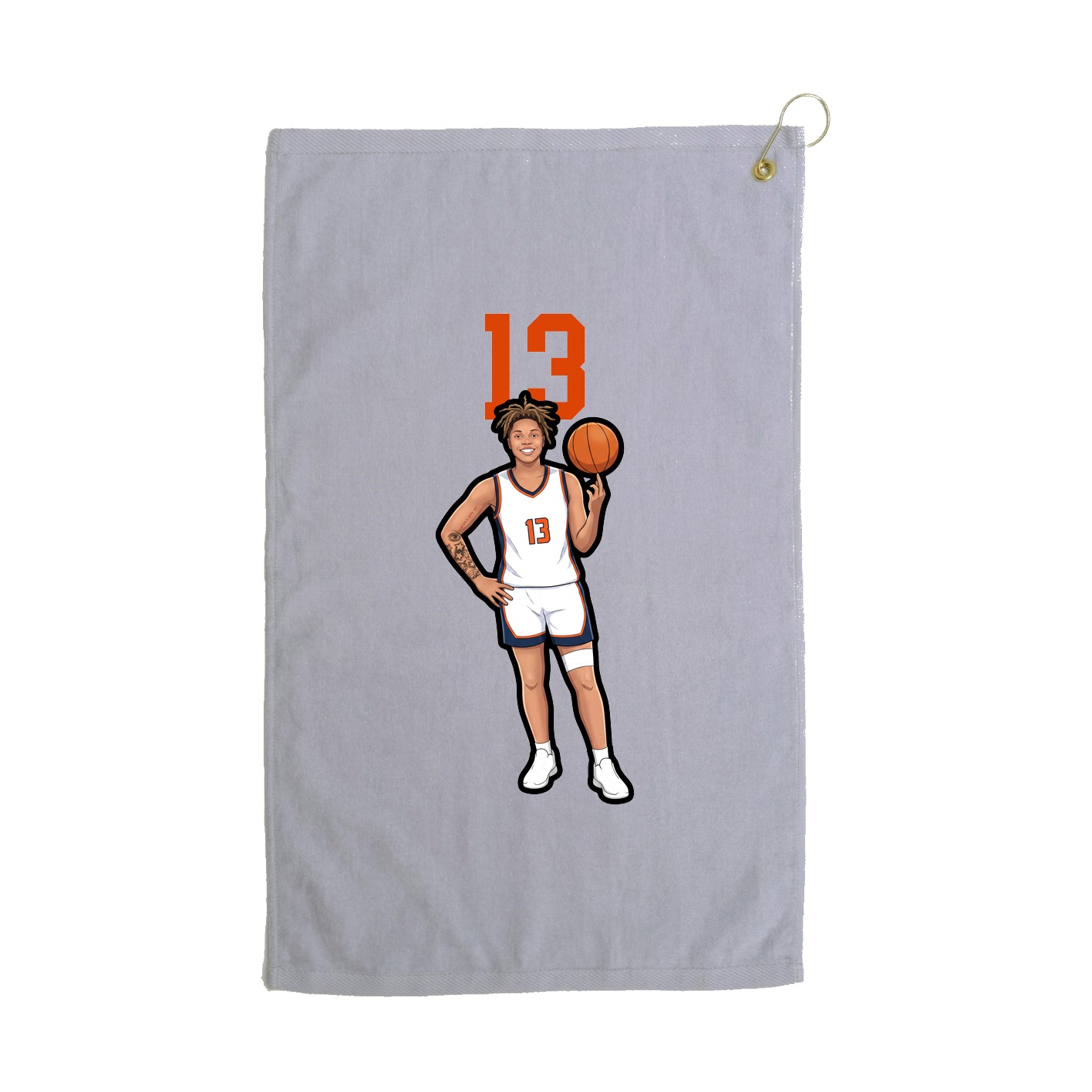 Golf Towel — Number Top in Grey