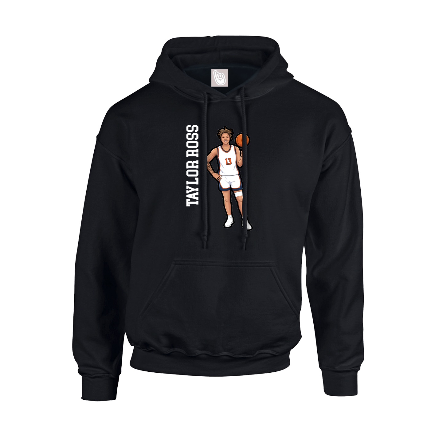 Youth Hoodie — Name Vertical in Black