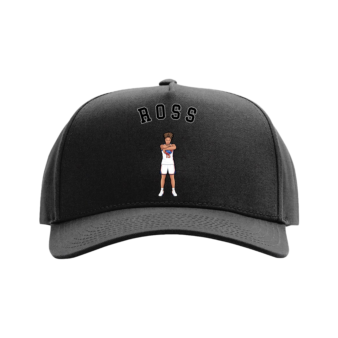 Full Fabric Five-Panel Champ Cap — Shirsey Arch in Black