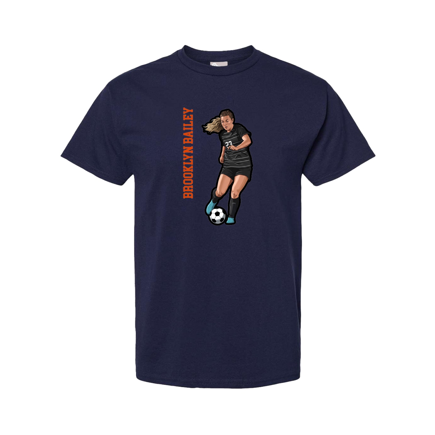 Tee — Name Vertical in Navy