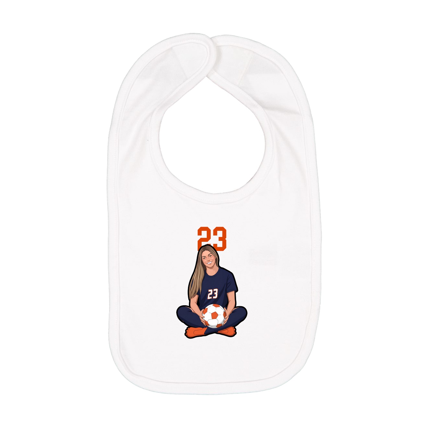 Infant Bib — Number Top in White