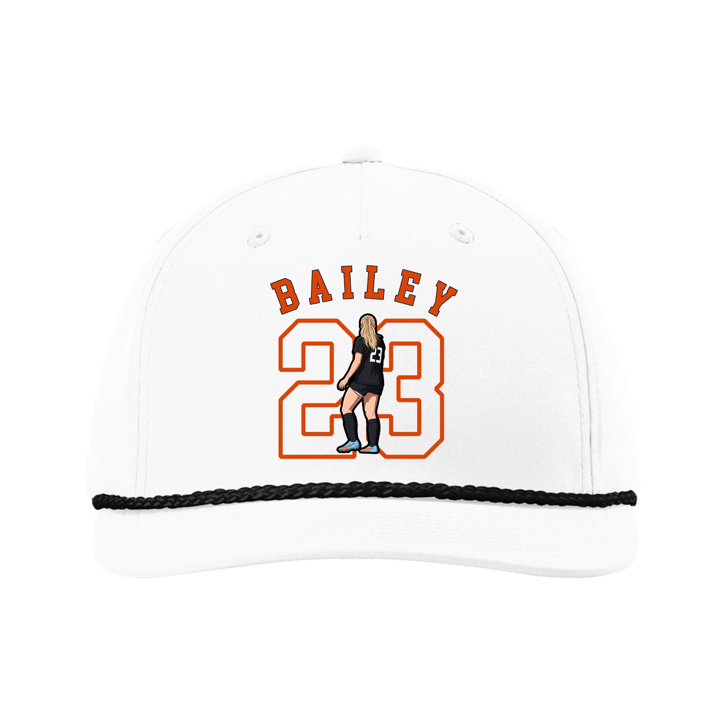 Five-Panel Classic Rope Cap — Shirsey Arch in White