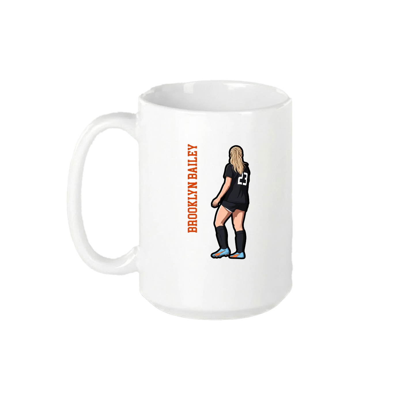 15oz Coffee Mug — Name Vertical in White
