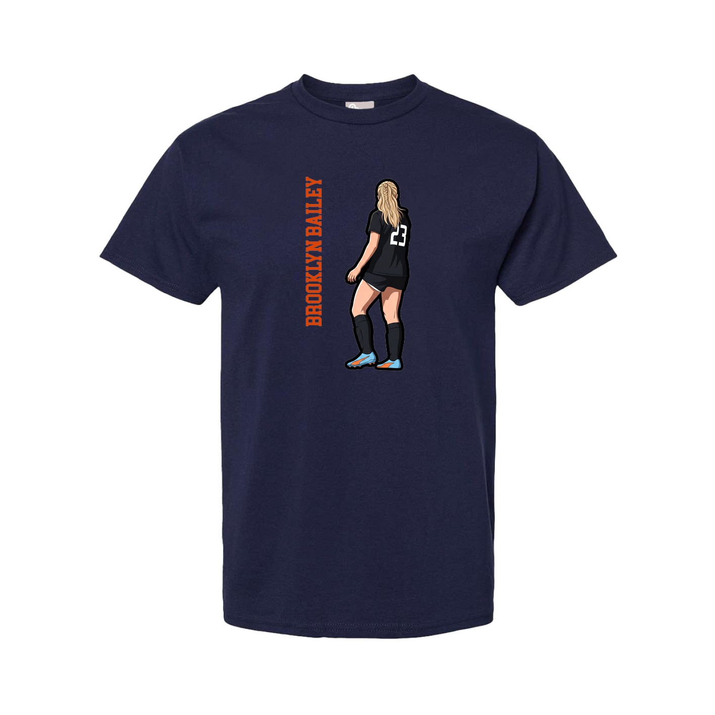Youth Tee — Name Vertical in Navy