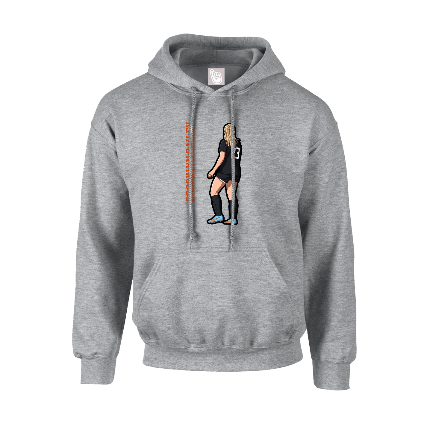 Youth Hoodie — Name Vertical in Grey