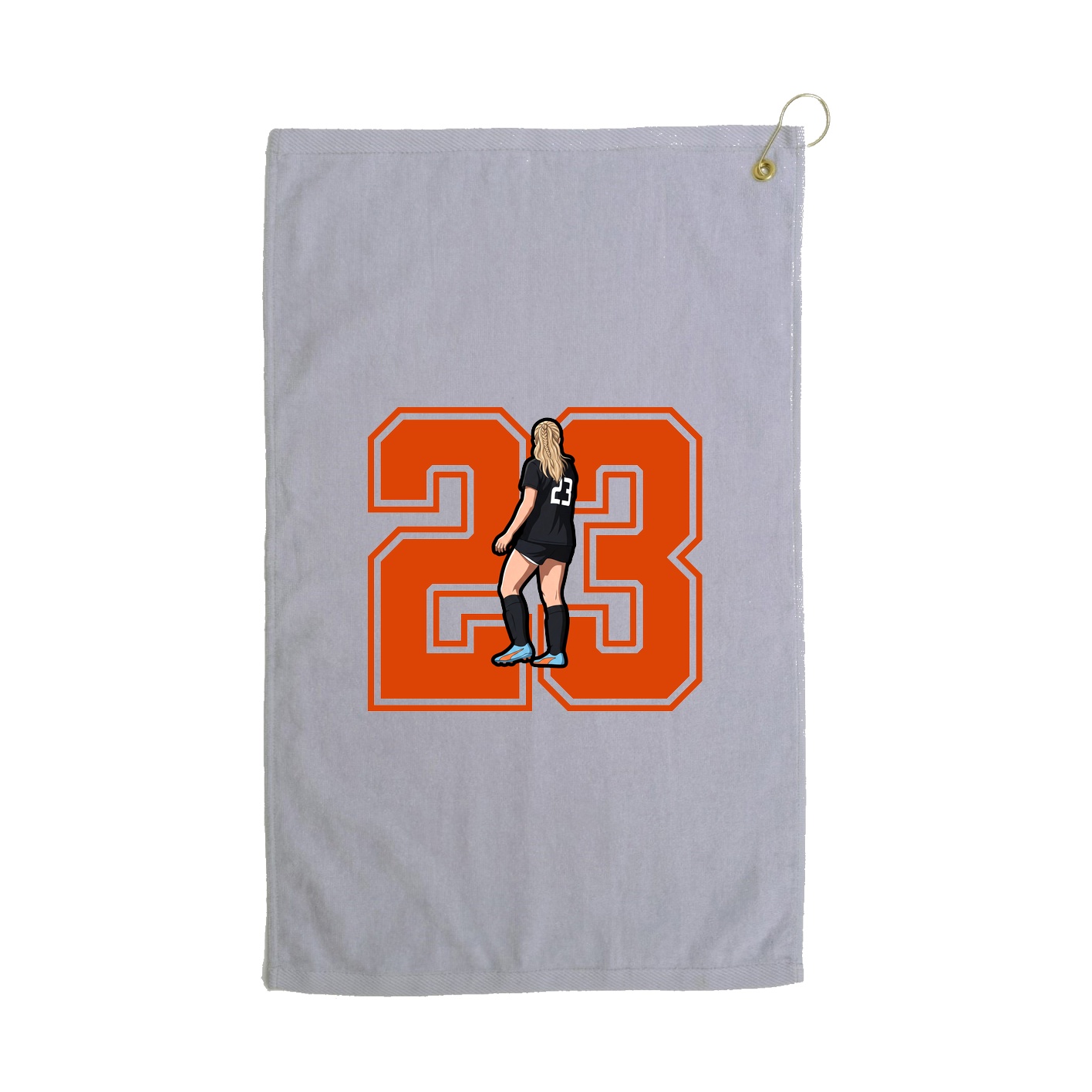Golf Towel — Number in Grey