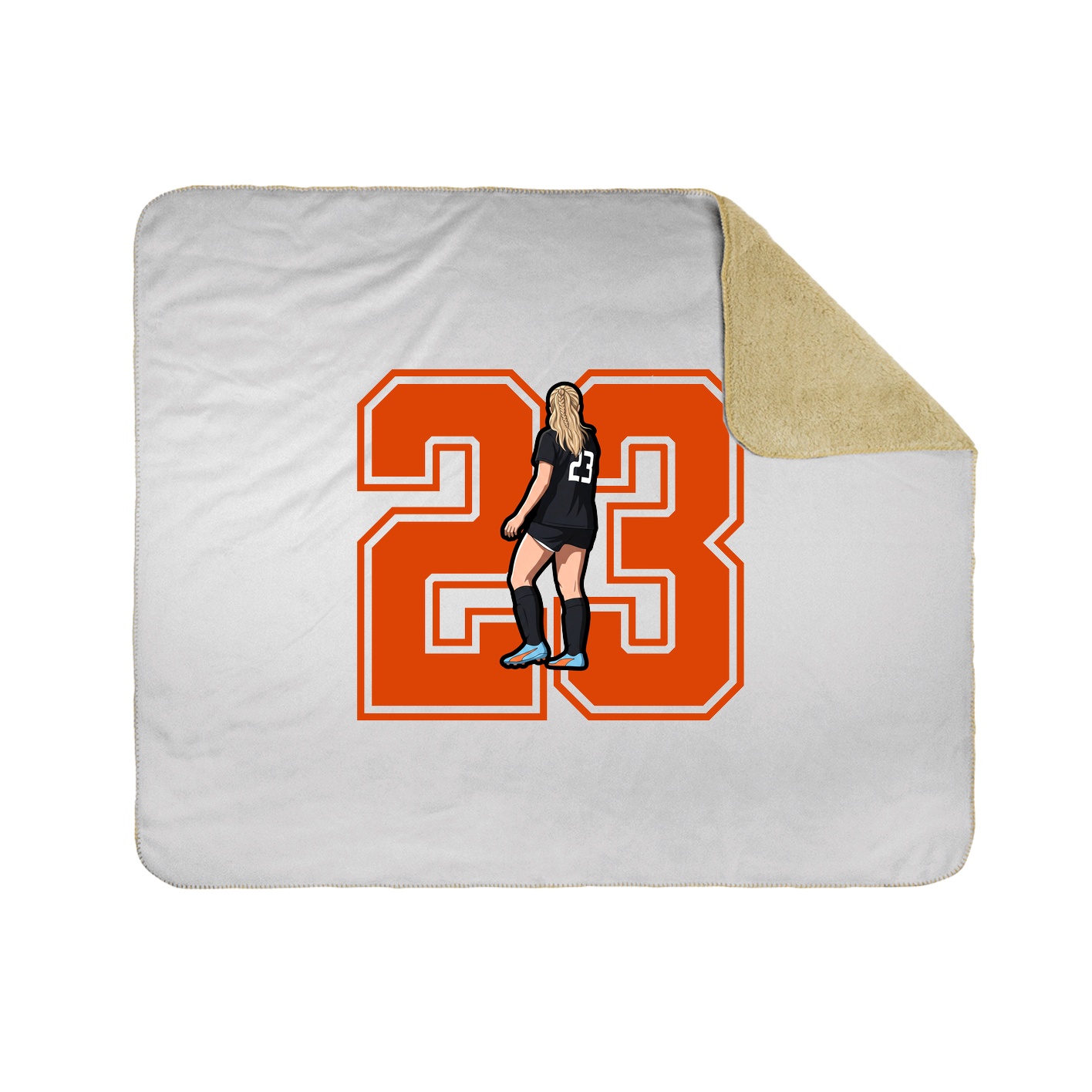 Throw Blanket — Number in White