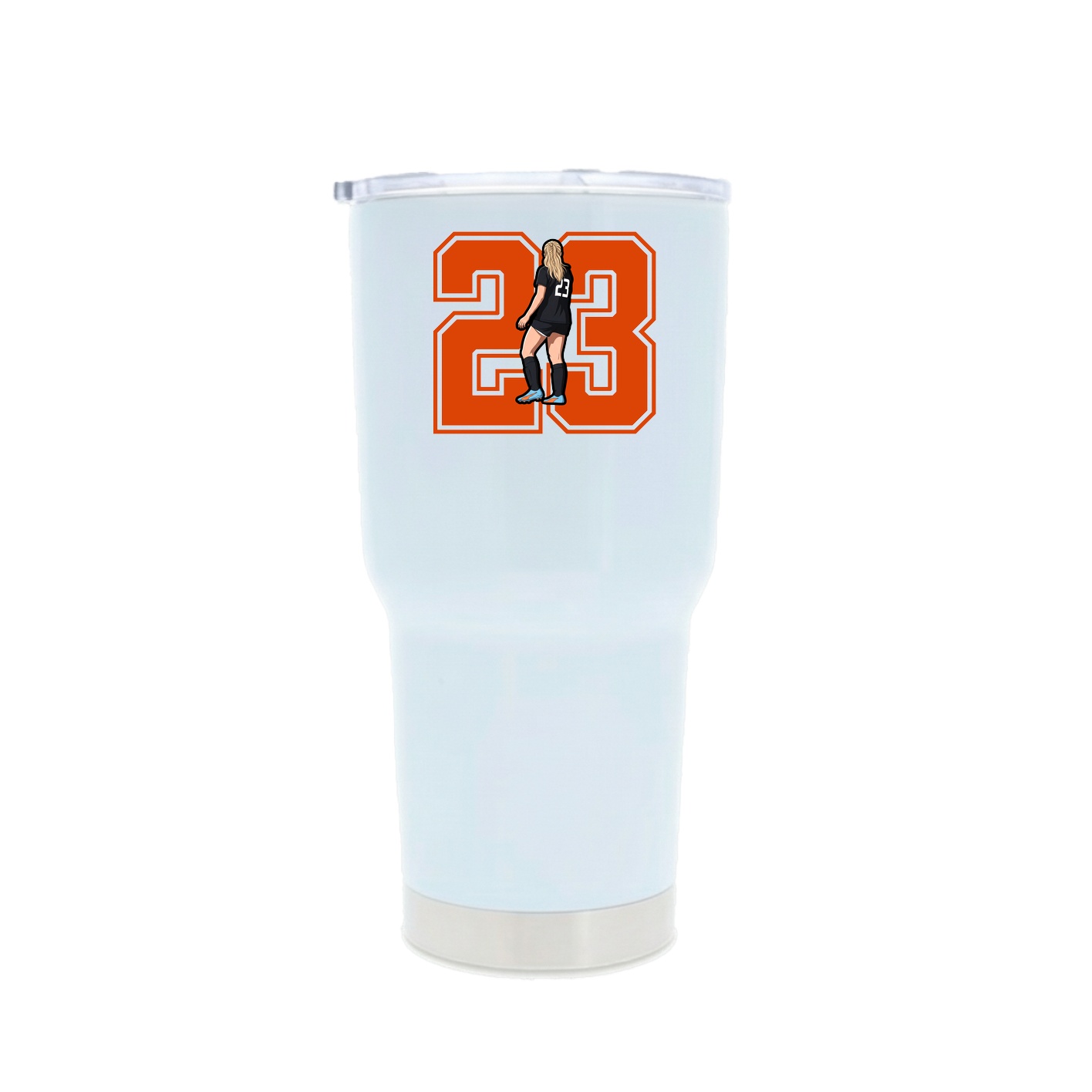 30oz Stainless Steel Tumbler — Number in White