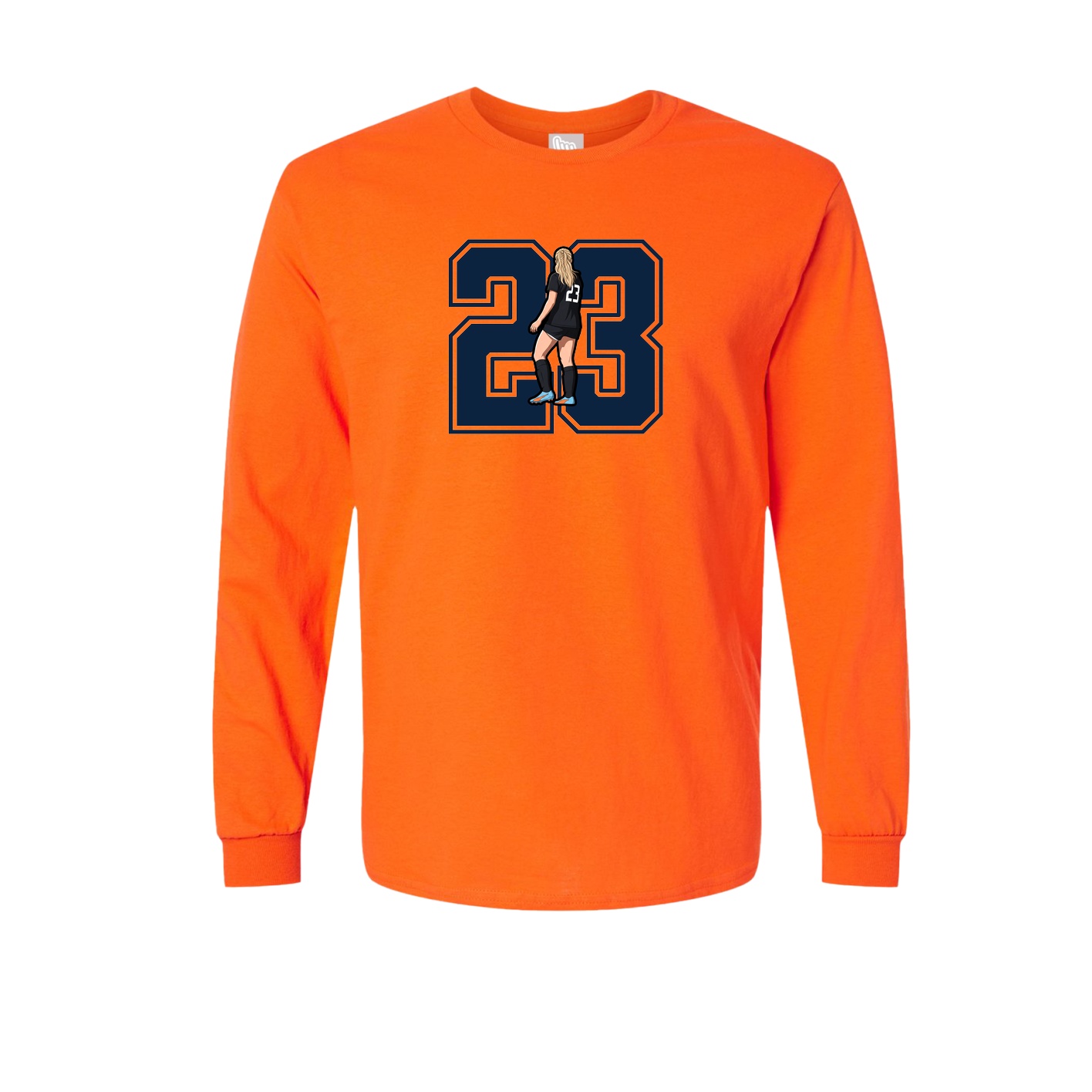 Long Sleeve Tee — Number in Orange