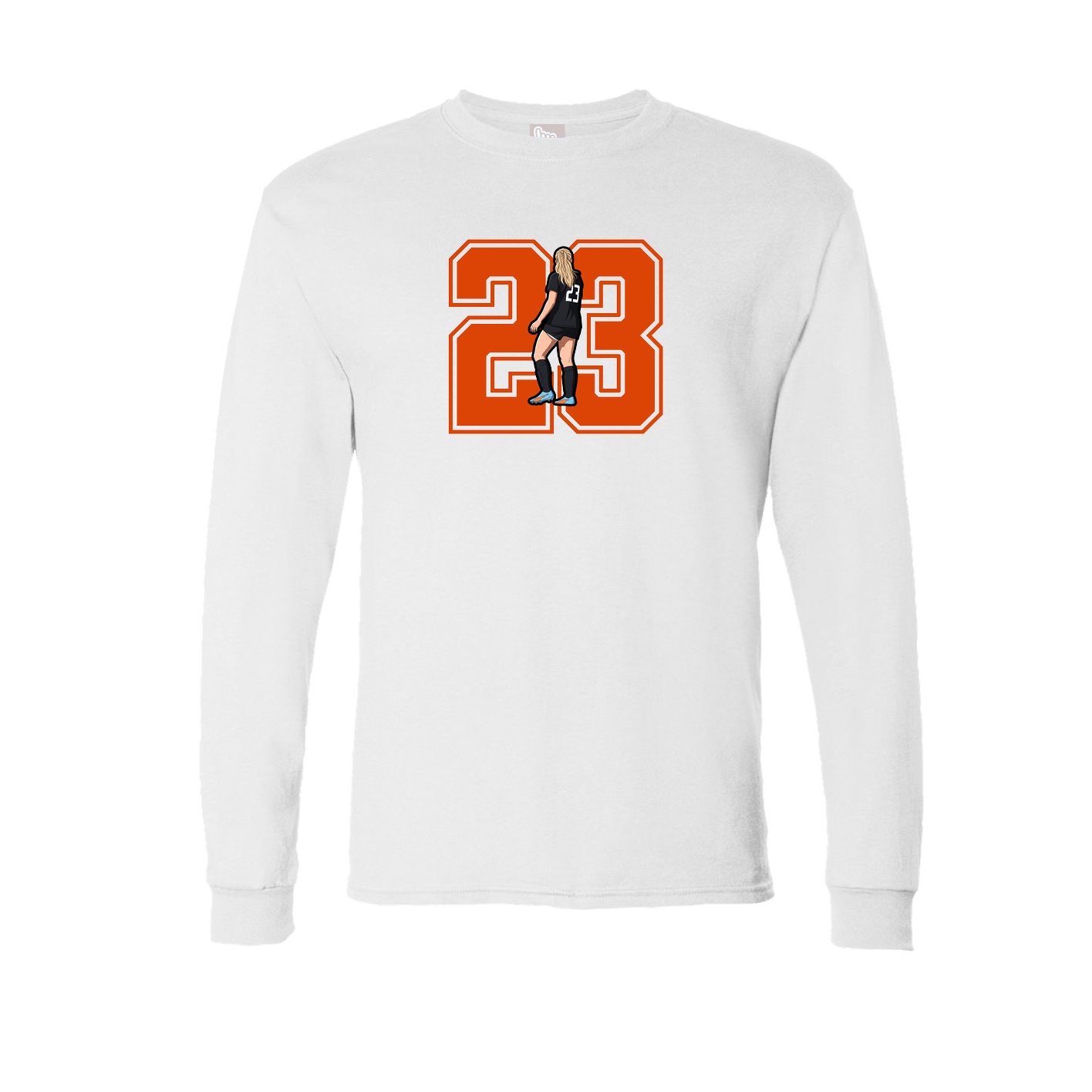 Long Sleeve Tee — Number in White