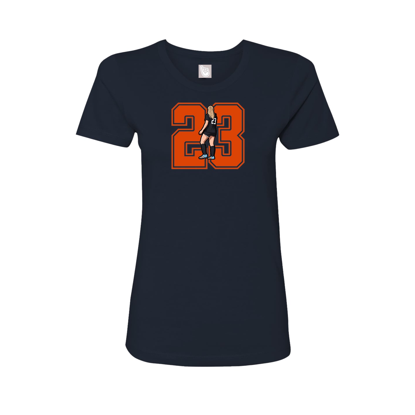 Womens Tee — Number in Navy