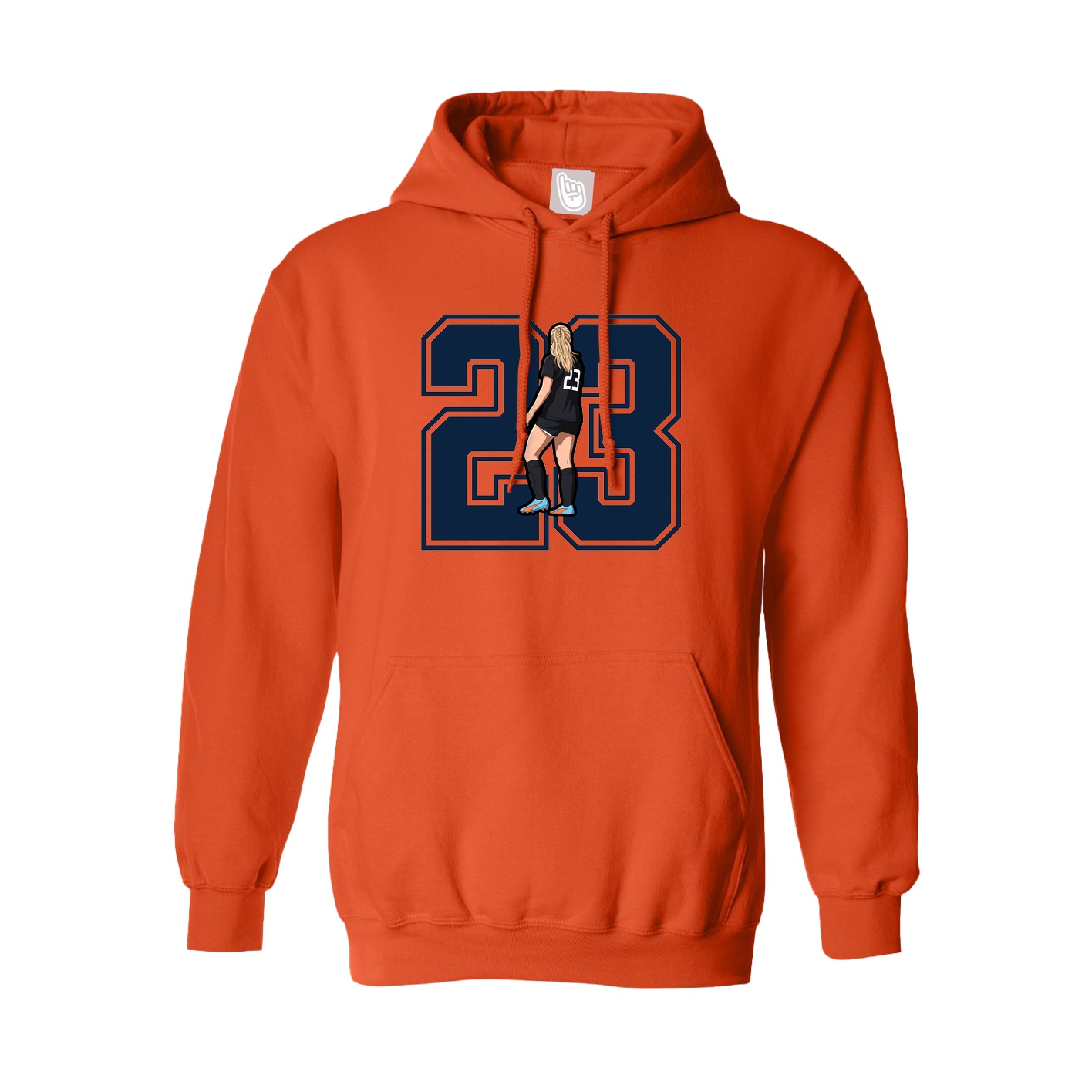 Hoodie — Number in Orange