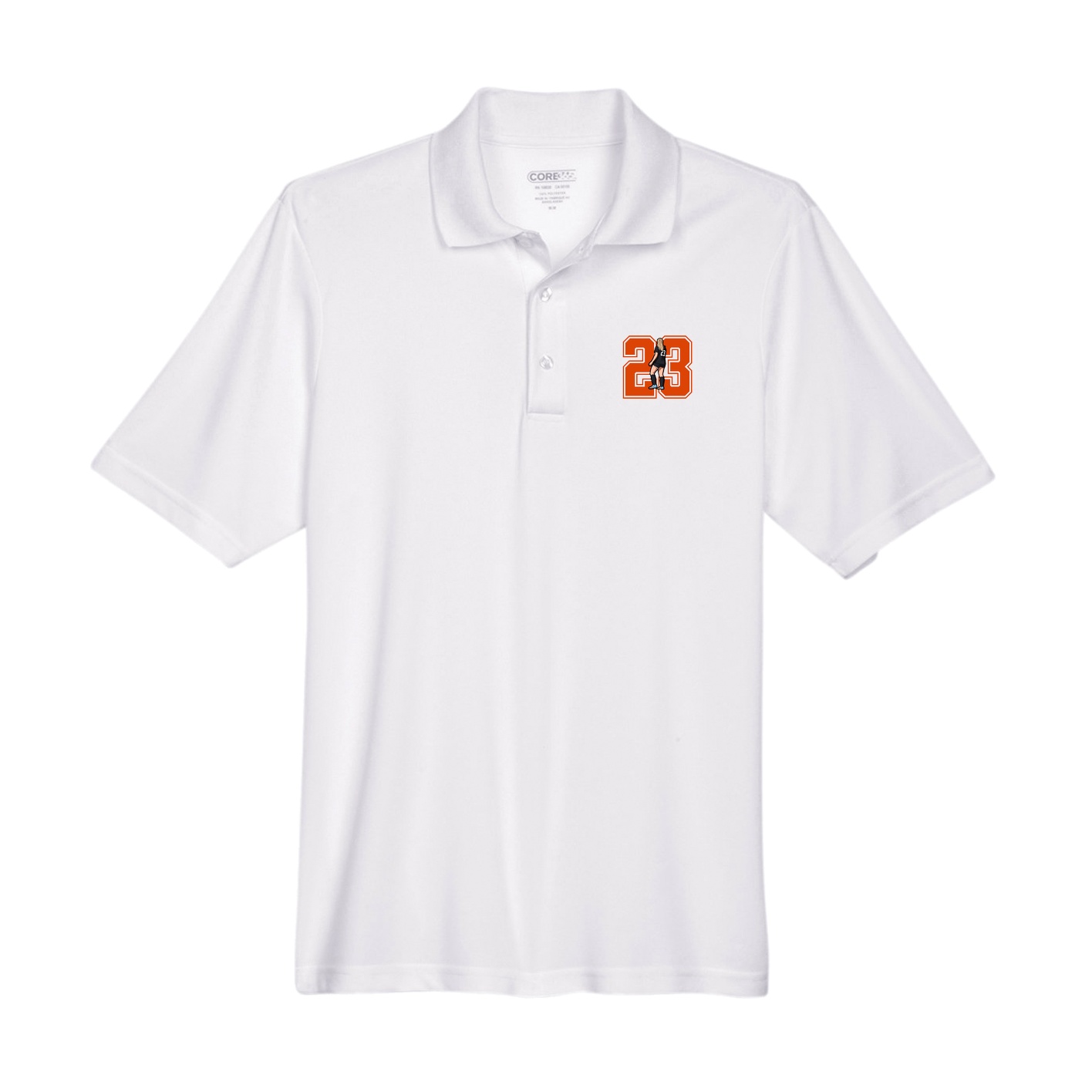 Performance Polo — Number in White