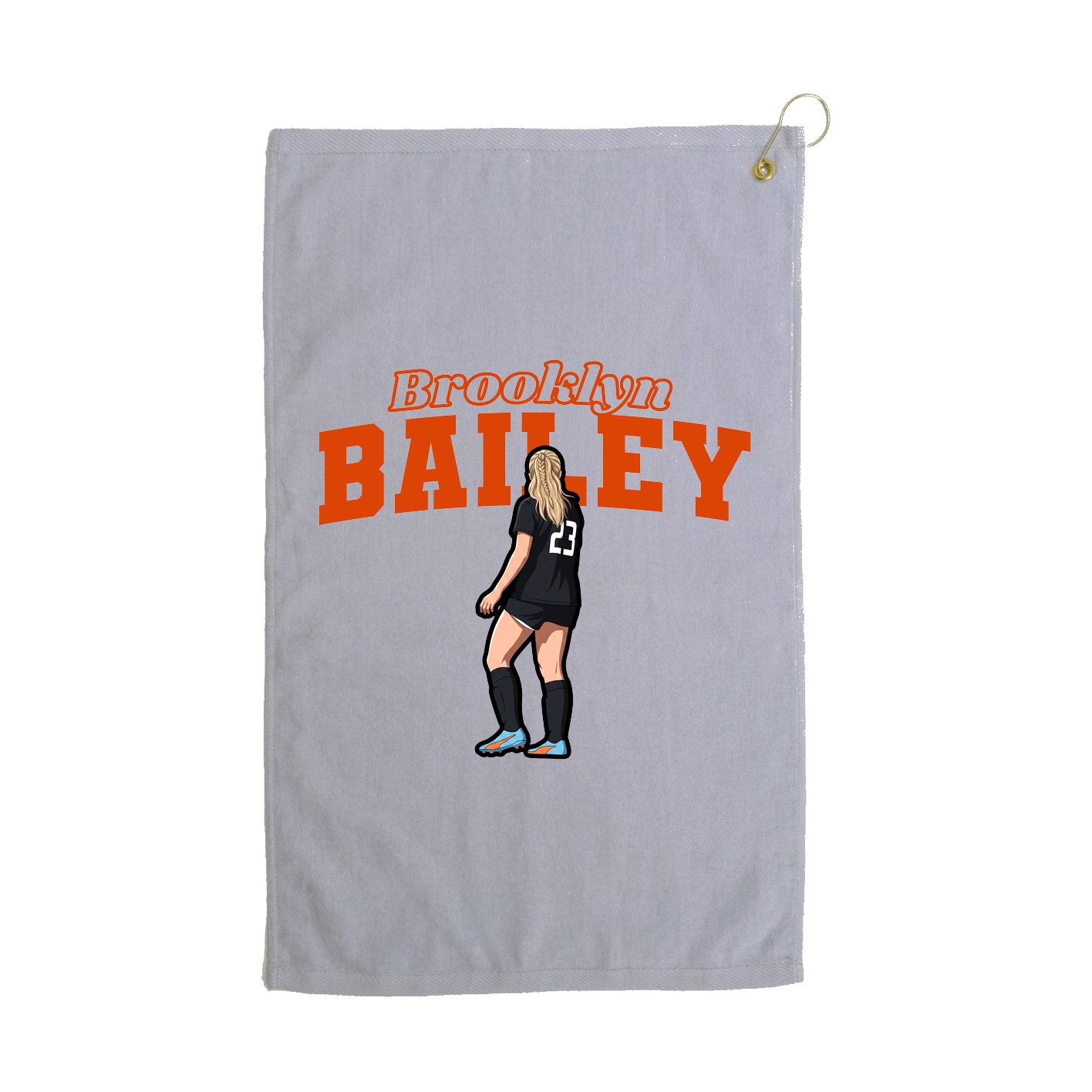 Golf Towel — Name Arch in Grey