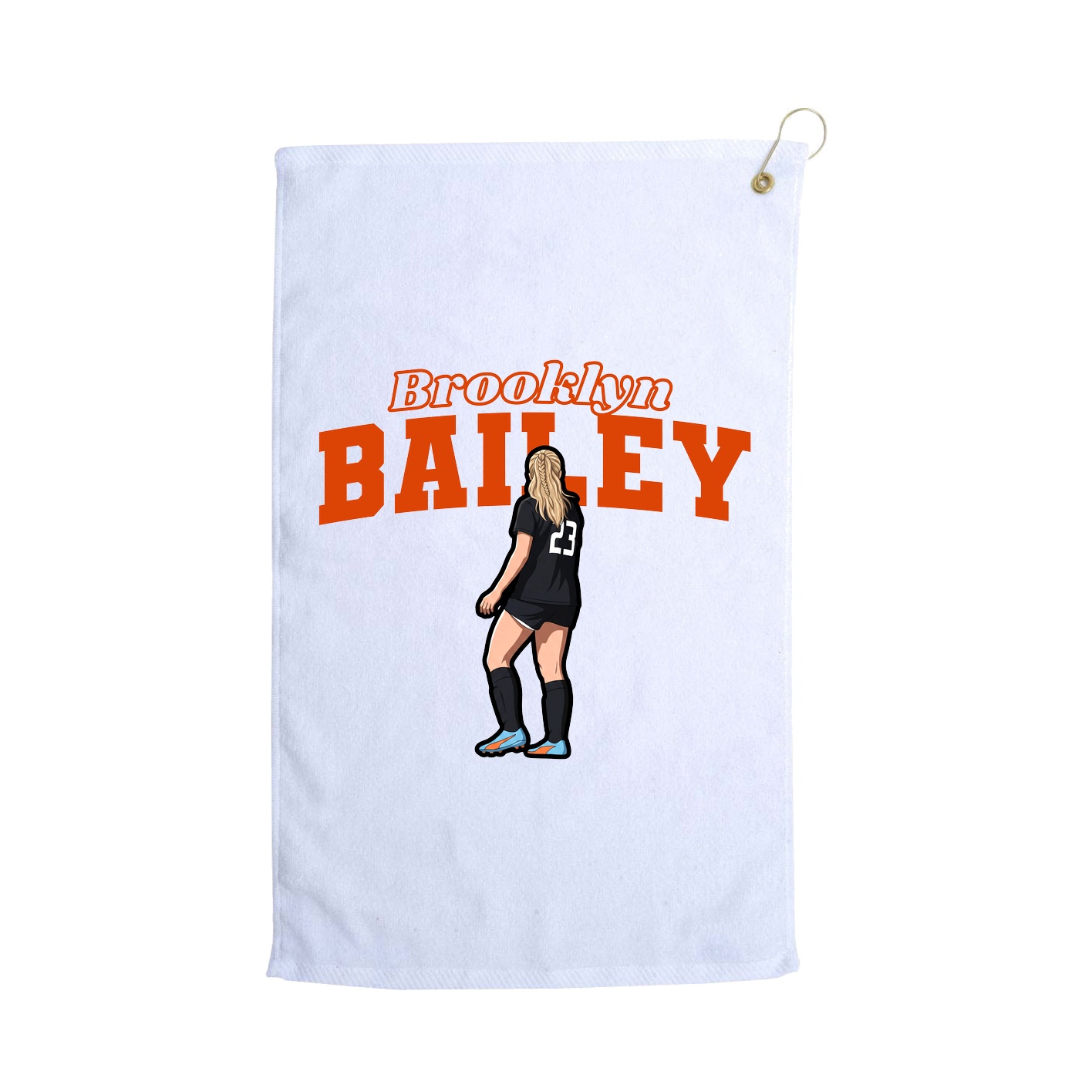 Golf Towel — Name Arch in White