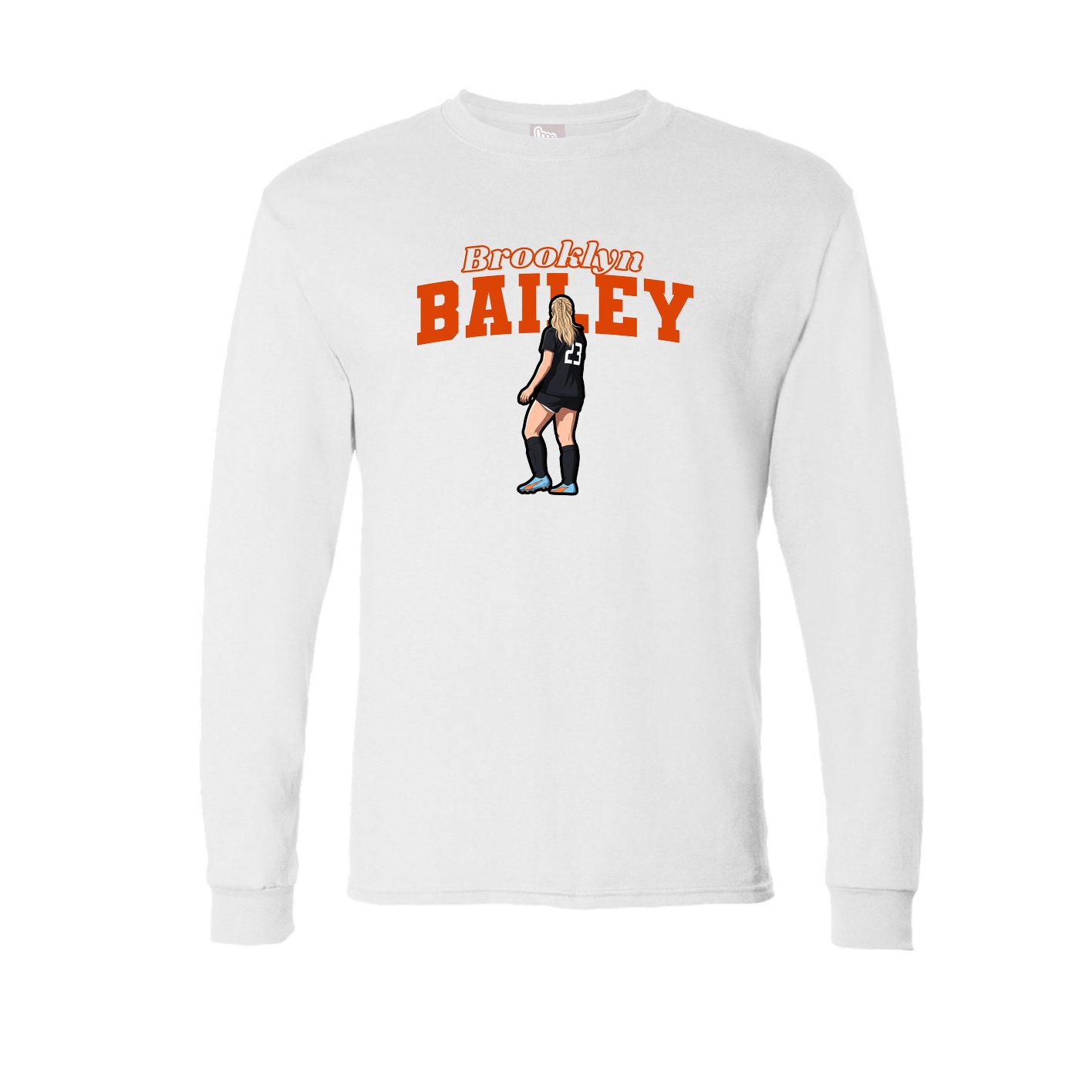 Long Sleeve Tee — Name Arch in White