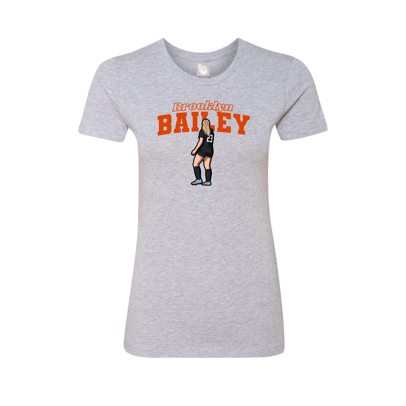 Womens Tee — Name Arch in Grey