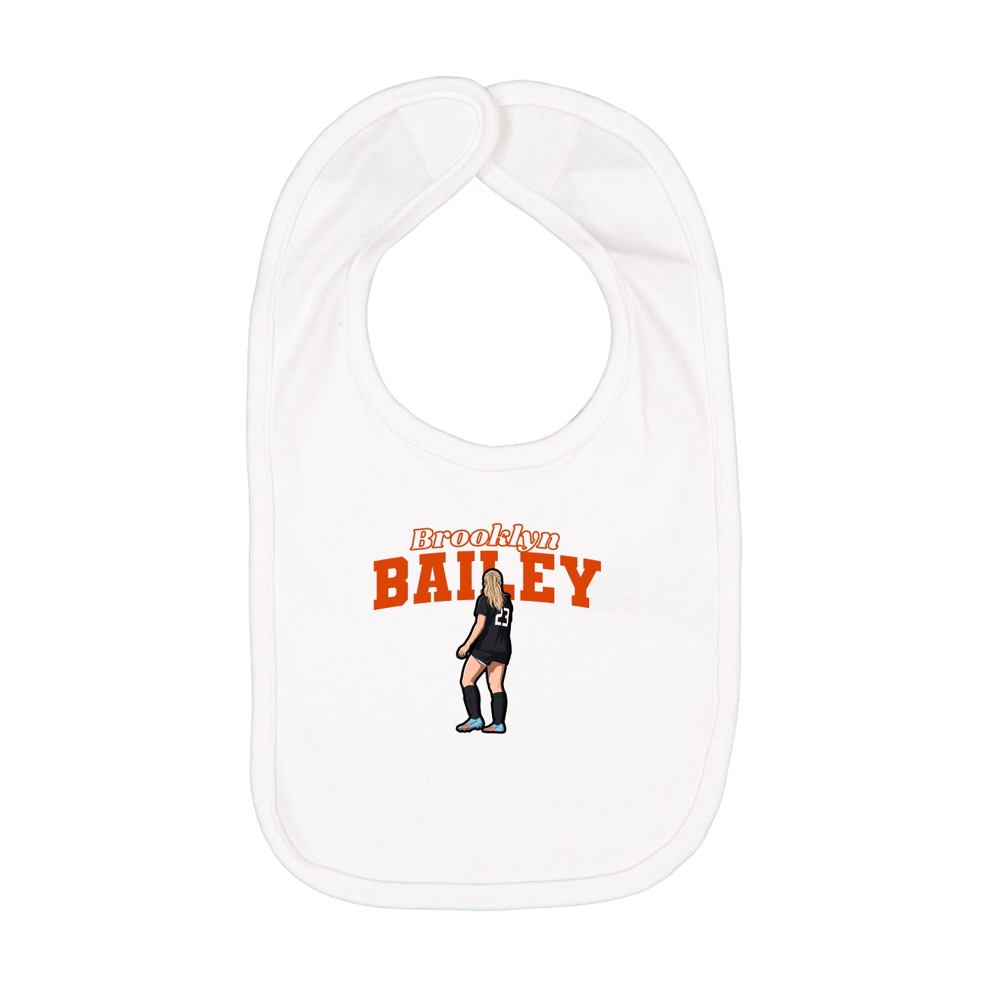 Infant Bib — Name Arch in White