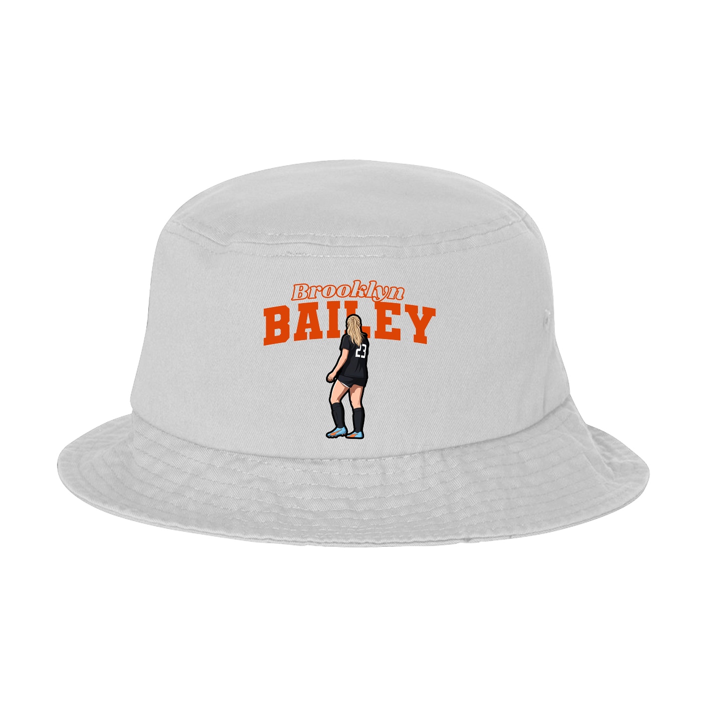 Bucket Cap — Name Arch in White