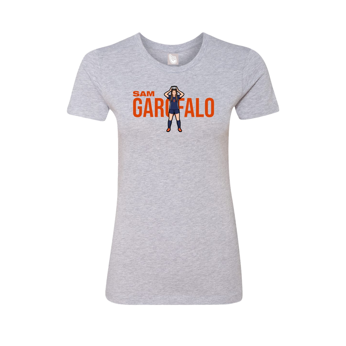 Fitted Women's Tee — Player Name in Grey