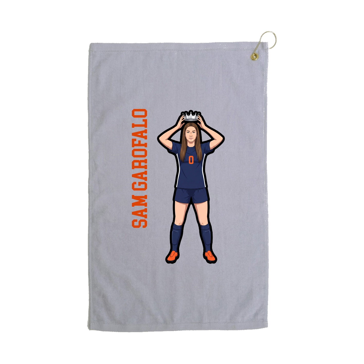 Golf Towel — Name Vertical in Grey