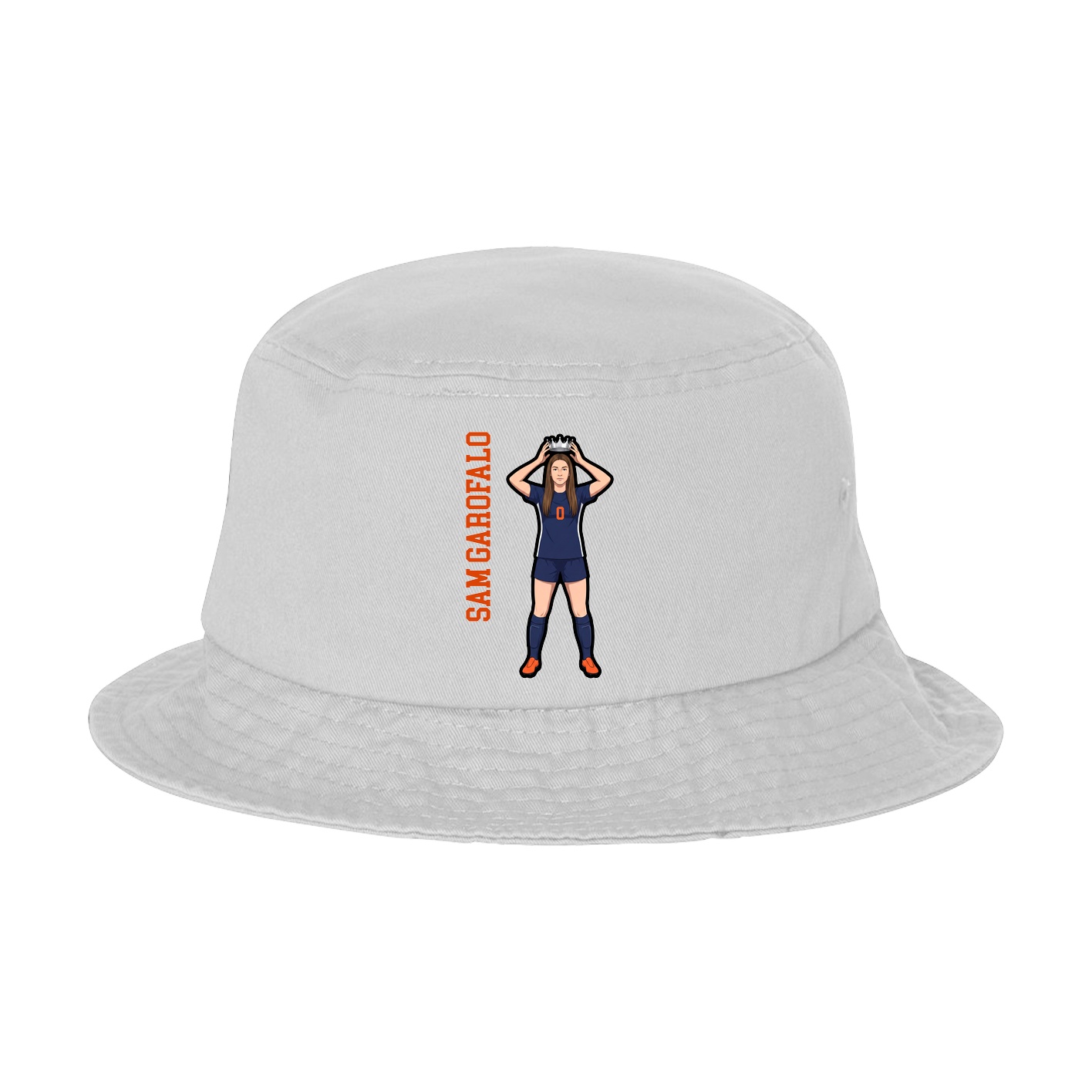Bucket Cap — Name Vertical in White