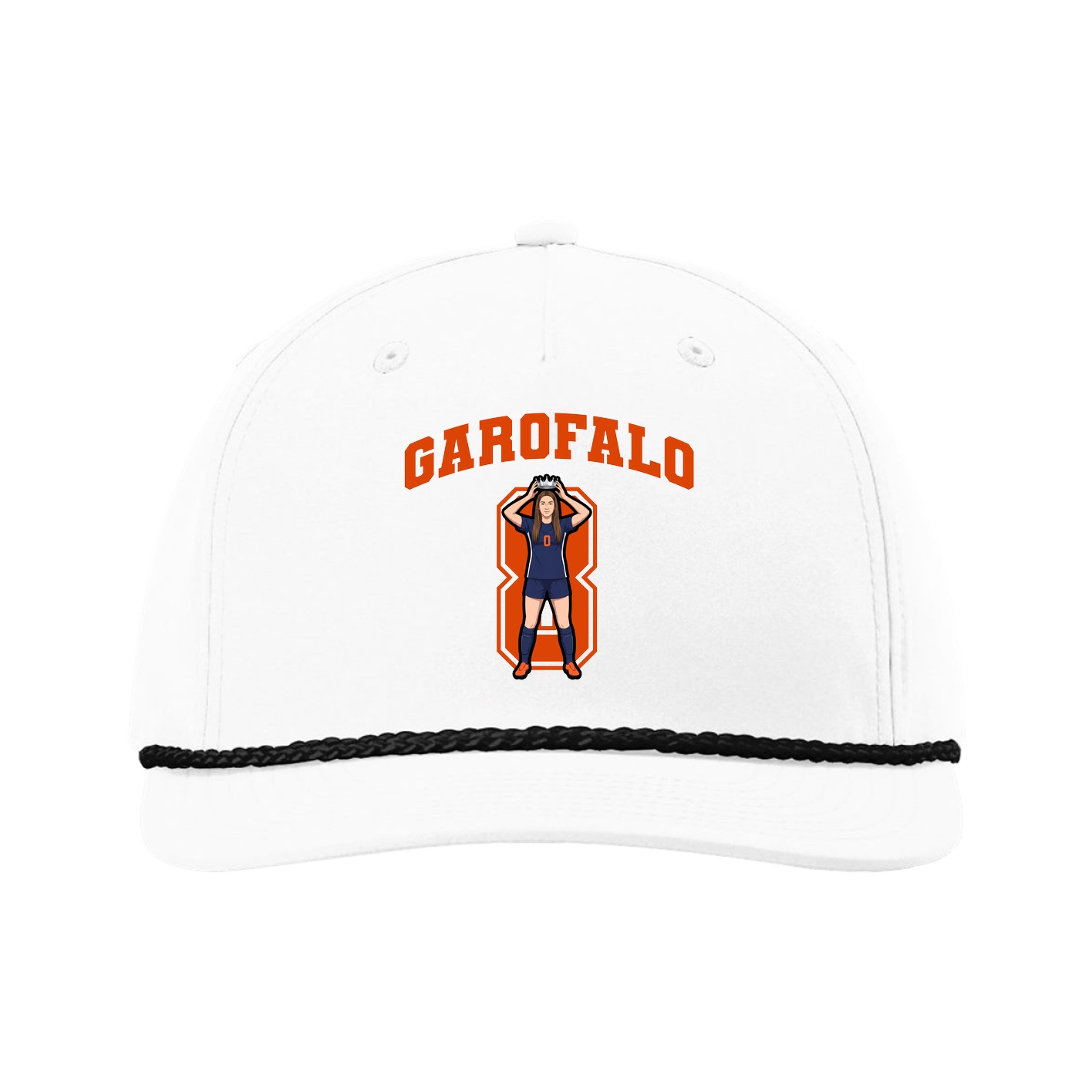 Five-Panel Classic Rope Cap — Number in White