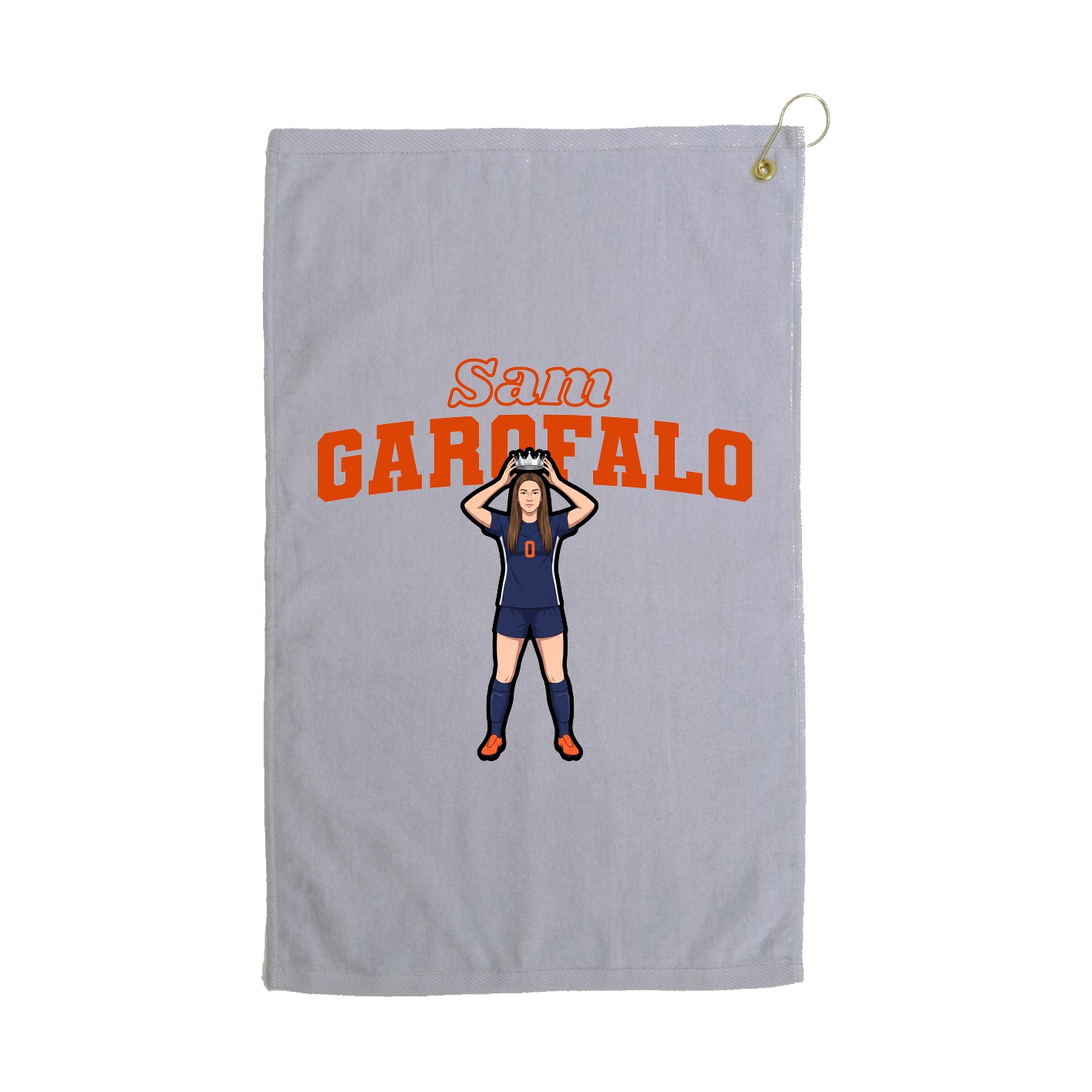Golf Towel — Name Arch in Grey