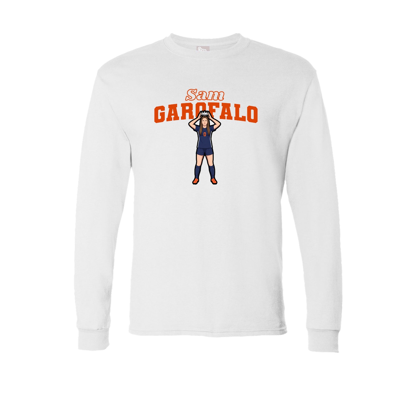 Long Sleeve Tee — Name Arch in White